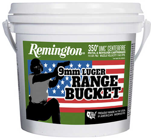Remington UMC 9MM 115Gr FMJ Ammo Range Bucket 350 Rounds